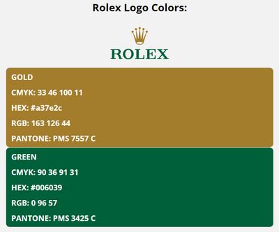 rolex farbe|Rolex logo color code.